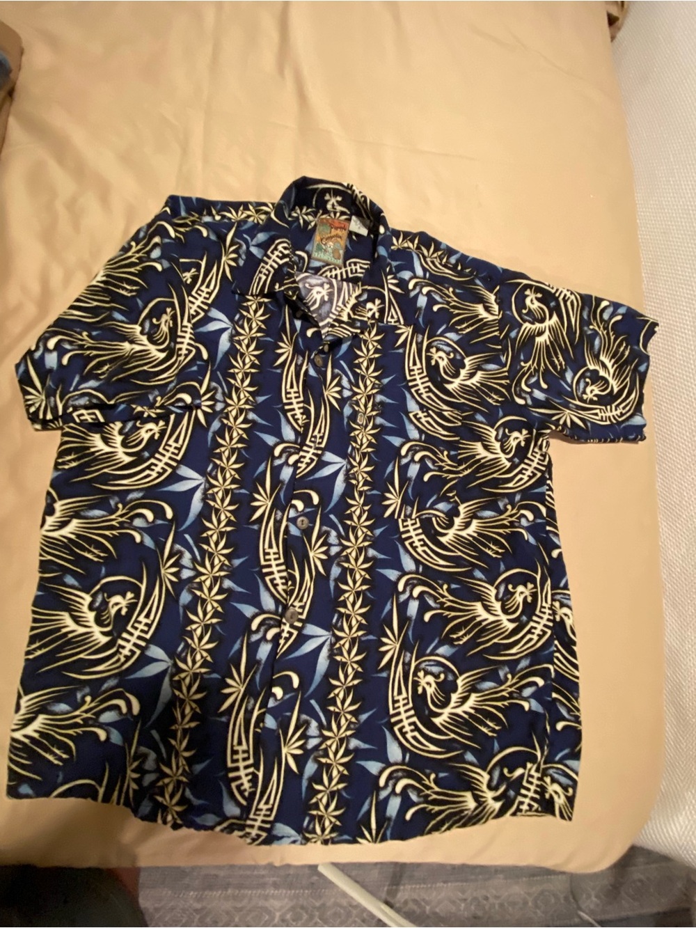 Men's Blue Patterned Casual Button Down Shirt